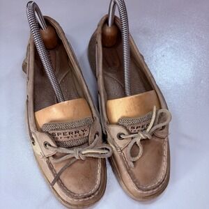 Sperry Top Sider Women's Angelfish Boat Shoe Linen 7.5 Leather Comfort Casual